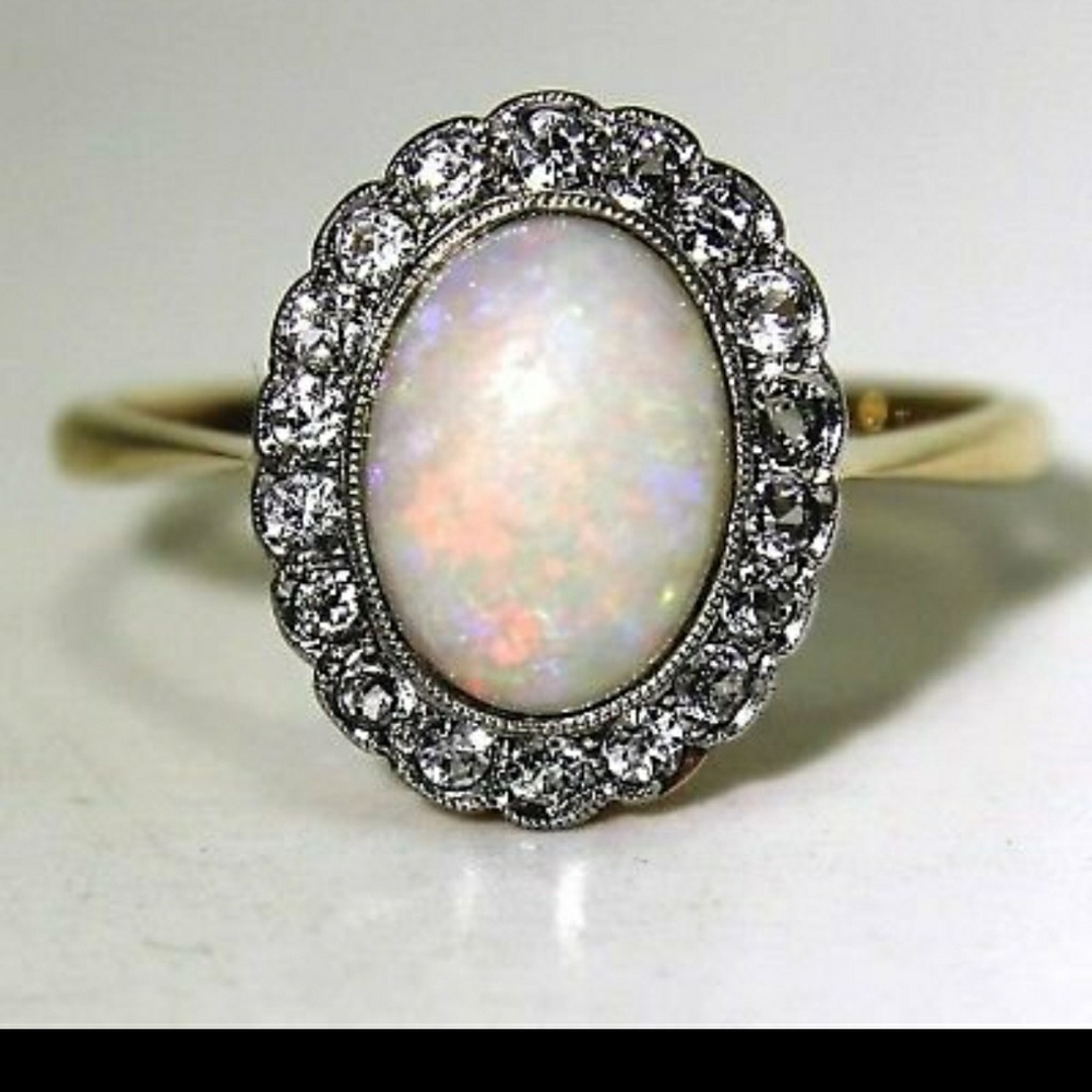 Opal & Diamond Ring